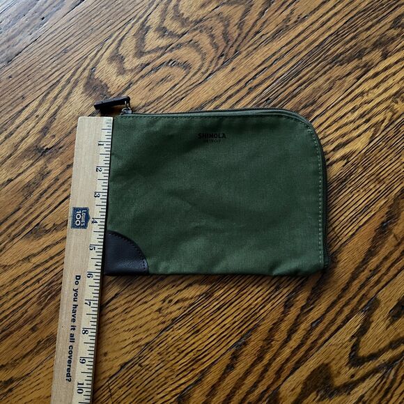 Shinola Detroit Green Canvas Airline Amenity Toiletries Travel Bag Pouch Only - Picture 5 of 6